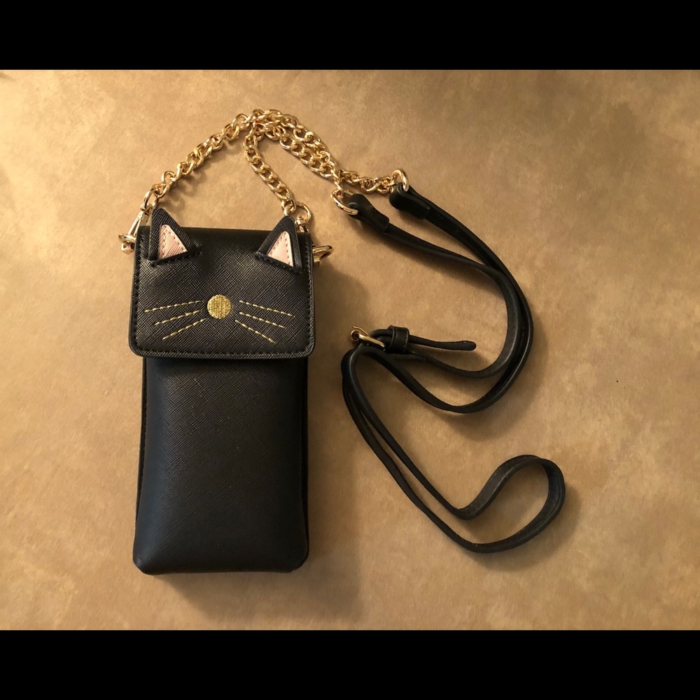 Black Cat Phone Crossbody